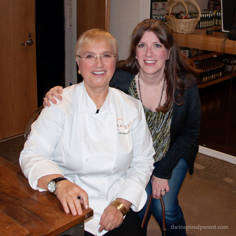 Lidia spent one-on-one time visiting with the class participants, signing books & taking photos. I'm usually the one behind the camera, so I was happy that my husband took a pic of me with Lidia that evening. 