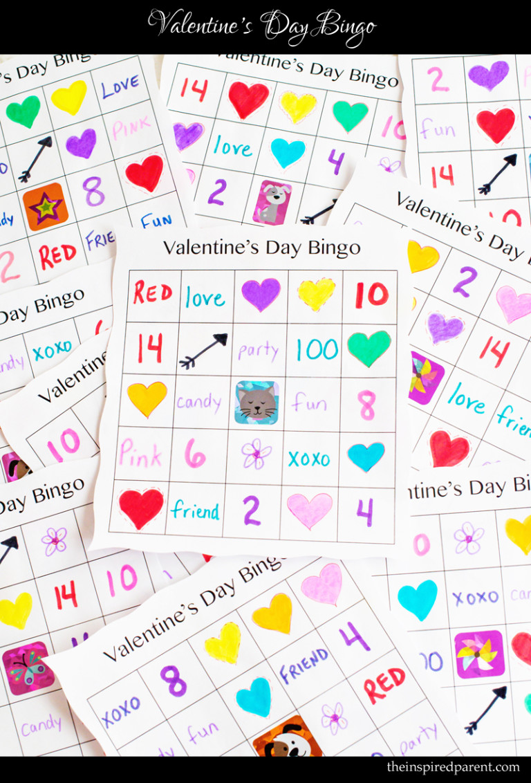 The kids had a blast playing Valentine's Day Bingo during the party at school.
