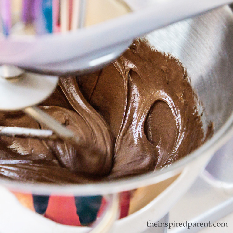 The batter is beautifully glossy with a silky texture that gets quite thick after mixing it for two minutes.