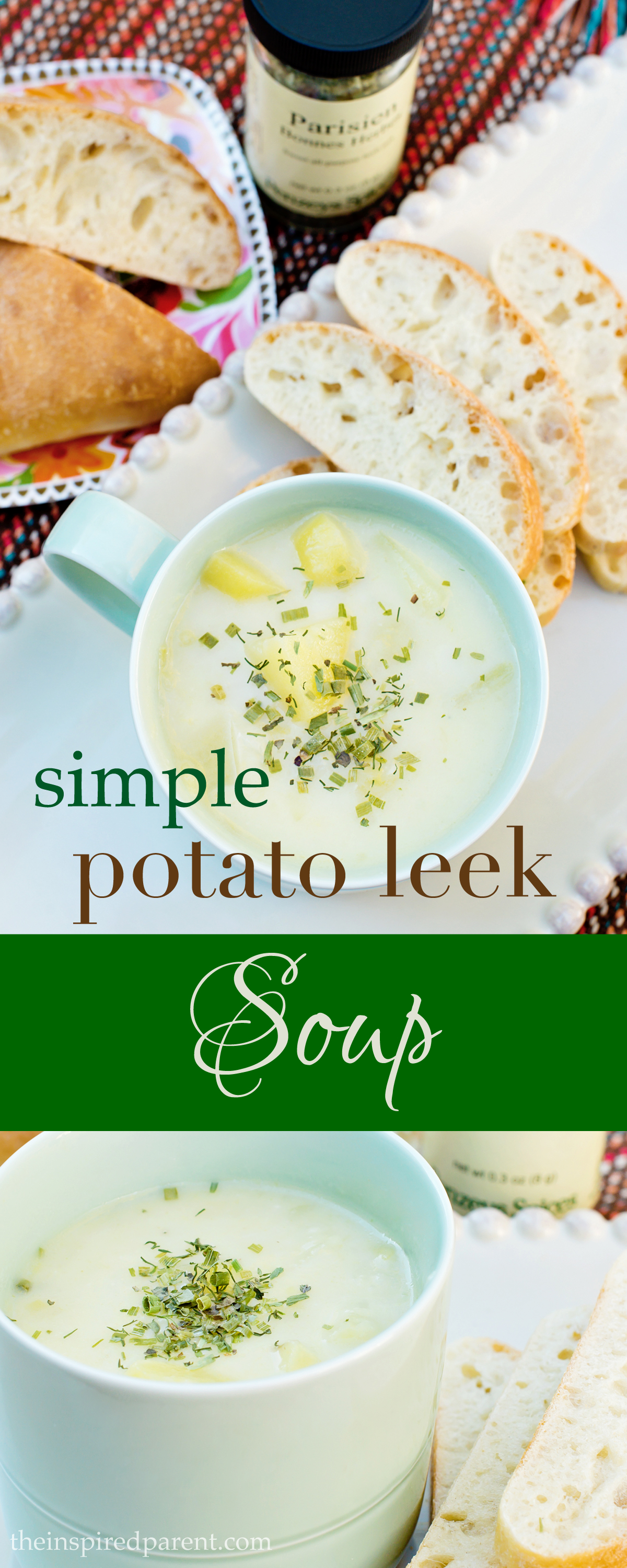 Simple Potato Leek Soup | theinspiredparent.com