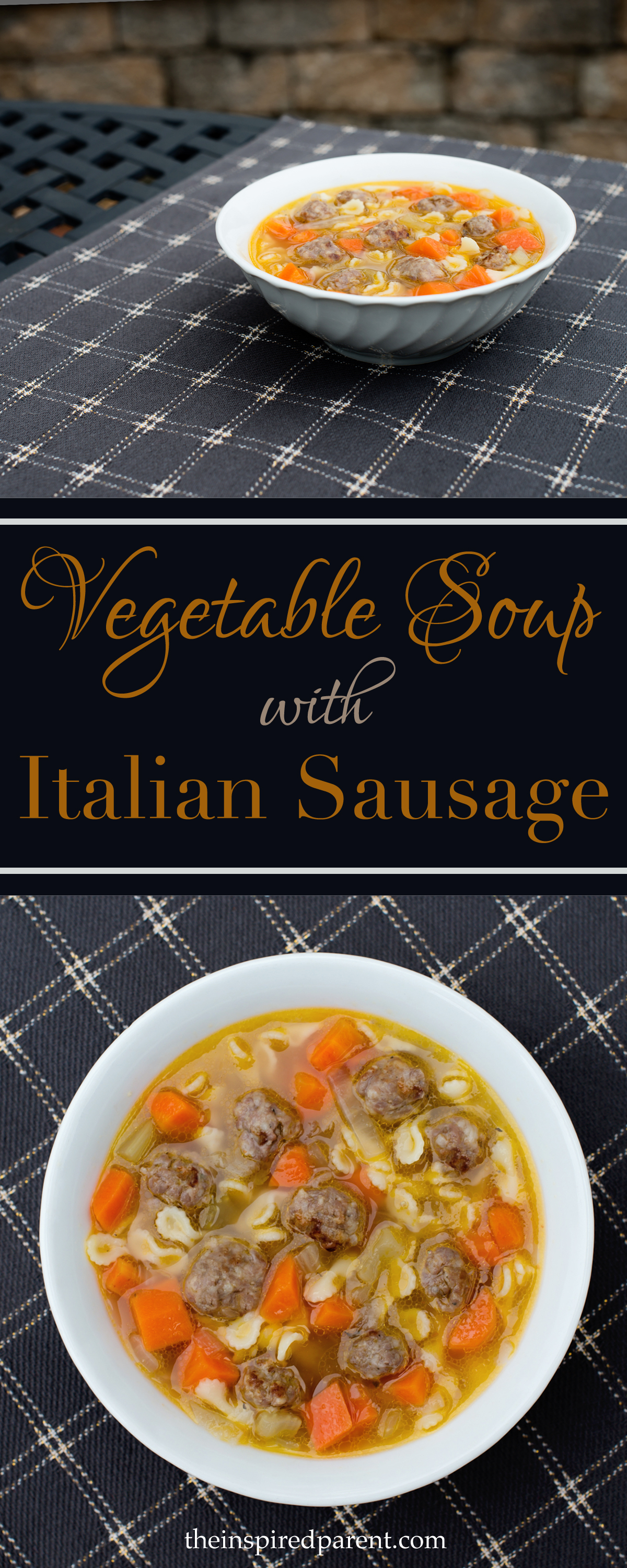 Veggie Soup with Italian Sausage | theinspiredparent.com