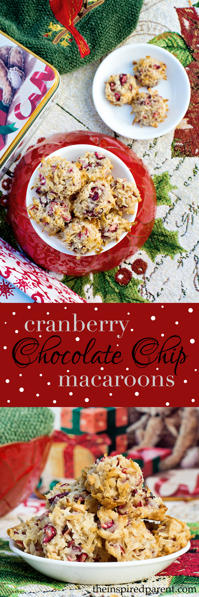 Cranberry Chocolate Chip Macaroons | theinspiredparent.com